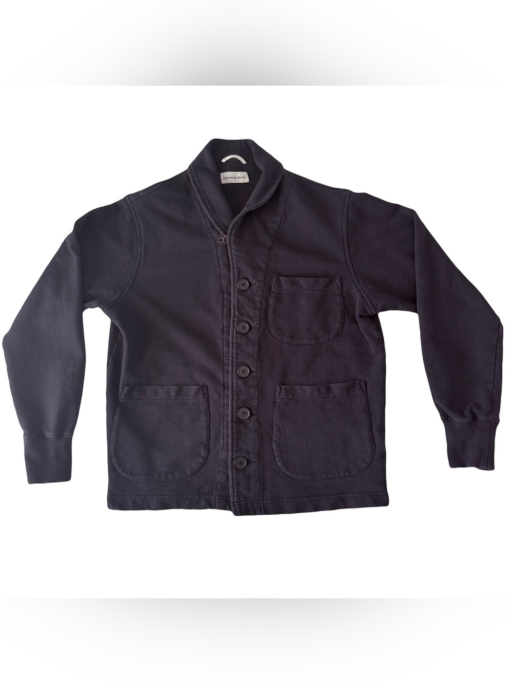 UNIVERSAL WORKS Navy Blue Cotton Cardigan Size Medium